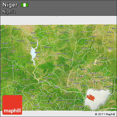 Satellite 3D Map of Niger