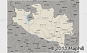 Shaded Relief 3D Map of Niger, darken, semi-desaturated