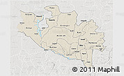 Shaded Relief 3D Map of Niger, lighten, semi-desaturated
