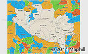 Shaded Relief 3D Map of Niger, political outside