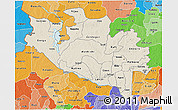 Shaded Relief 3D Map of Niger, political shades outside