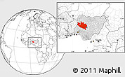 Blank Location Map of Niger, highlighted country, within the entire country