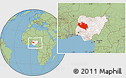 Savanna Style Location Map of Niger, highlighted country, within the entire country