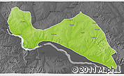 Physical 3D Map of Mokwa, darken, desaturated