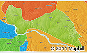 Physical 3D Map of Mokwa, political outside