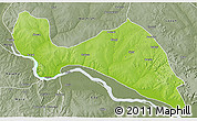 Physical 3D Map of Mokwa, semi-desaturated
