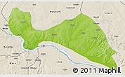 Physical 3D Map of Mokwa, shaded relief outside