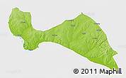 Physical 3D Map of Mokwa, single color outside