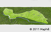 Physical Panoramic Map of Mokwa, darken