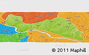 Physical Panoramic Map of Mokwa, political outside