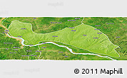 Physical Panoramic Map of Mokwa, satellite outside