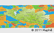 Physical Panoramic Map of Niger, political outside