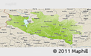 Physical Panoramic Map of Niger, shaded relief outside