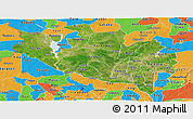 Satellite Panoramic Map of Niger, political outside