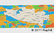 Shaded Relief Panoramic Map of Niger, political outside