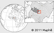 Blank Location Map of Suleja, highlighted country, highlighted parent region