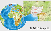 Physical Location Map of Suleja, highlighted country, within the entire country