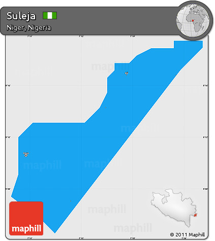Political Simple Map of Suleja, single color outside