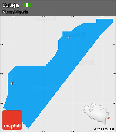 Political Simple Map of Suleja, single color outside