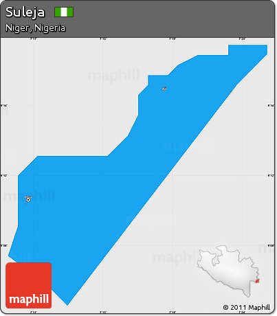 Political Simple Map of Suleja, single color outside