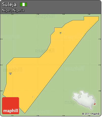 Savanna Style Simple Map of Suleja, cropped outside