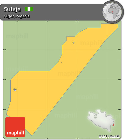 Savanna Style Simple Map of Suleja, single color outside