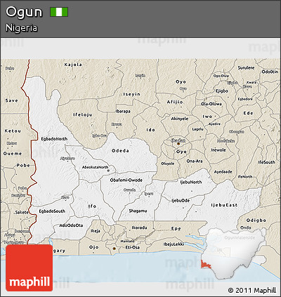 Classic Style 3D Map of Ogun