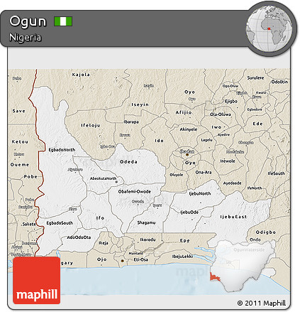 Classic Style 3D Map of Ogun