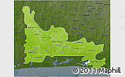 Physical 3D Map of Ogun, darken