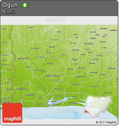 Physical 3D Map of Ogun