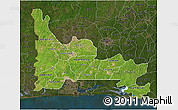 Satellite 3D Map of Ogun, darken