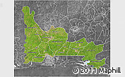 Satellite 3D Map of Ogun, desaturated