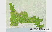 Satellite 3D Map of Ogun, lighten