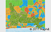 Satellite 3D Map of Ogun, political outside
