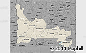 Shaded Relief 3D Map of Ogun, darken, desaturated