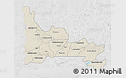 Shaded Relief 3D Map of Ogun, lighten, desaturated