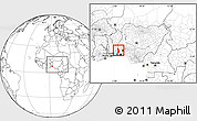 Blank Location Map of EgbadoNorth, within the entire country