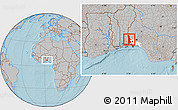 Gray Location Map of EgbadoNorth, highlighted parent region, hill shading