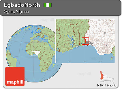 Savanna Style Location Map of EgbadoNorth, highlighted country, highlighted parent region