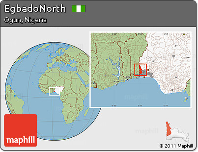 Savanna Style Location Map of EgbadoNorth, highlighted country, highlighted parent region