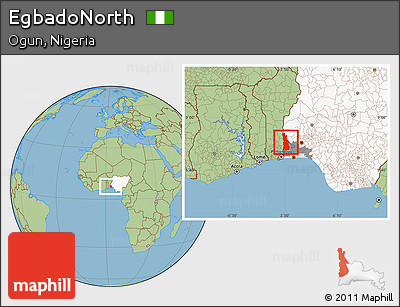 Savanna Style Location Map of EgbadoNorth, highlighted country, highlighted parent region