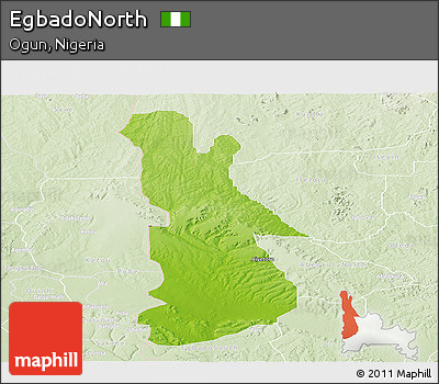 Physical Panoramic Map of EgbadoNorth, lighten