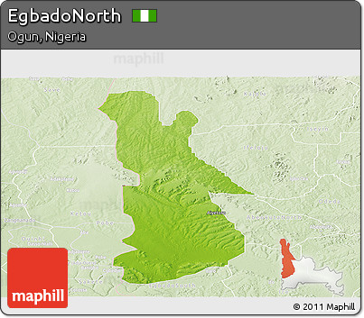 Physical Panoramic Map of EgbadoNorth, lighten