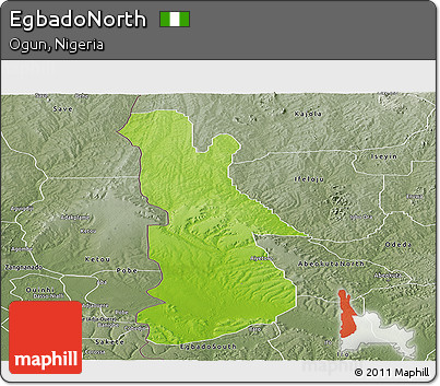 Physical Panoramic Map of EgbadoNorth, semi-desaturated