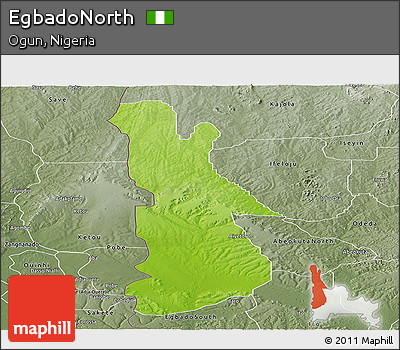 Physical Panoramic Map of EgbadoNorth, semi-desaturated