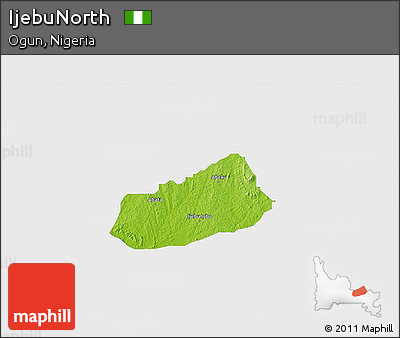Physical 3D Map of IjebuNorth, single color outside
