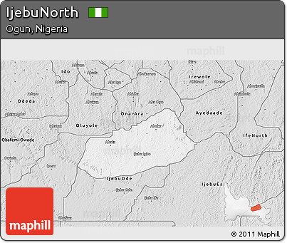 Silver Style 3D Map of IjebuNorth