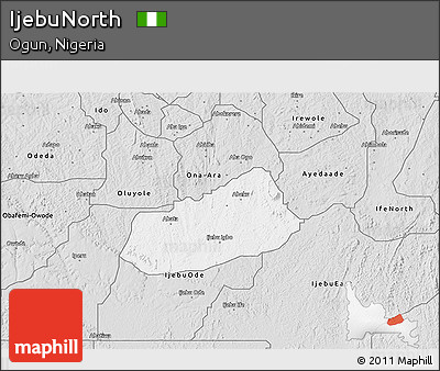 Silver Style 3D Map of IjebuNorth