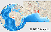 Shaded Relief Location Map of IjebuNorth, highlighted parent region