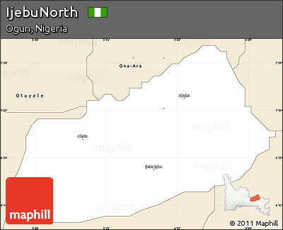 Classic Style Simple Map of IjebuNorth